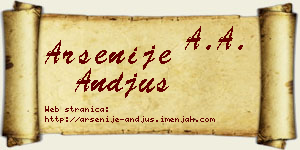 Arsenije Anđus vizit kartica